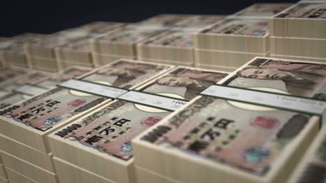 japanese yen money banknote pack growth up loop