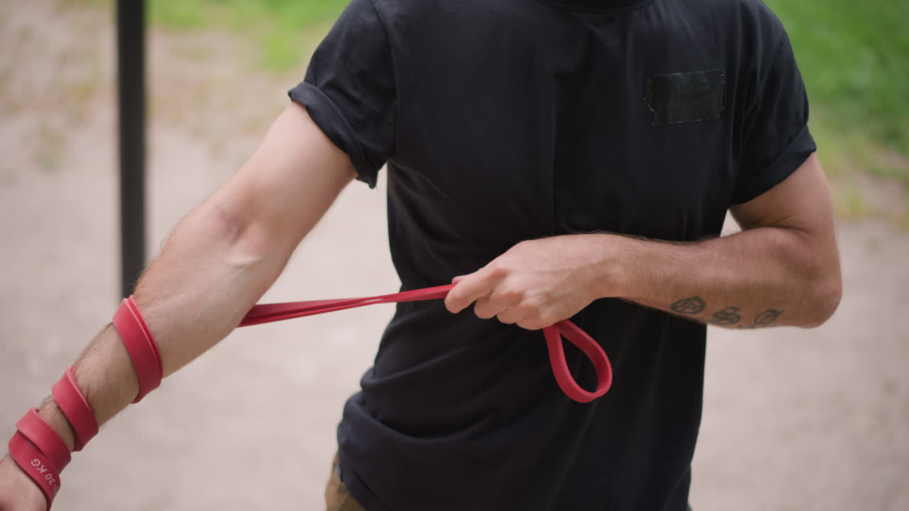 Preparing Hands With Tape For Boxing Exercises, Closeup Of Wrist Wrapping With Tape For Boxing Protection, Focusing On Hand And Wrist Support With Tape Before Engaging In Boxing Training Sessions