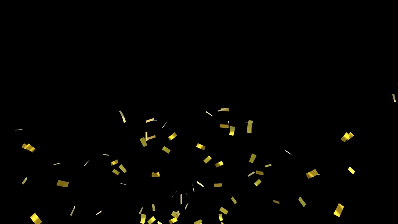 Animation of gold confetti falling on black background | Premium Stock ...