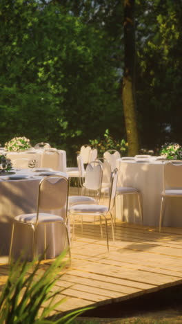 outdoor dining in a garden setting