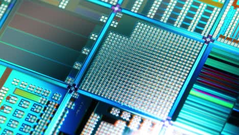 silicon semiconductor wafer close-up. in electronics, a wafer also called a slice or substrate is a thin slice of semiconductor, a crystalline silicon, used for the fabrication of integrated circuits