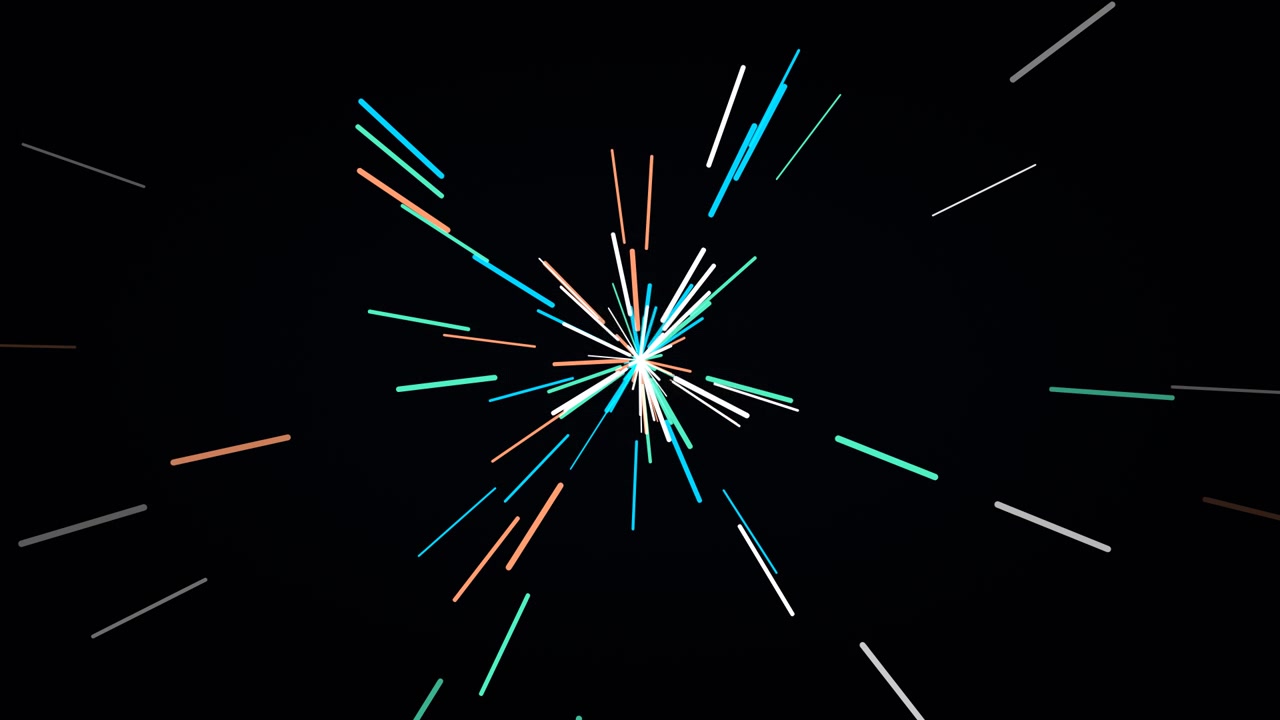 Abstract Motion Background with Radiating Colorful Light Streaks