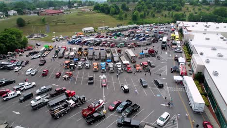 wide aerial big rig truck show in lebanon virginia