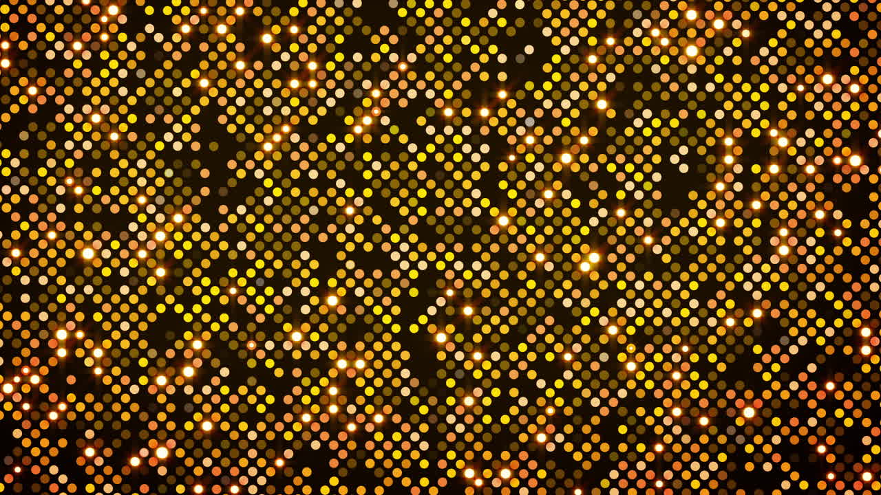 Gold show grid background. Shining disco and party loop animation. Shiny flashing lights.
