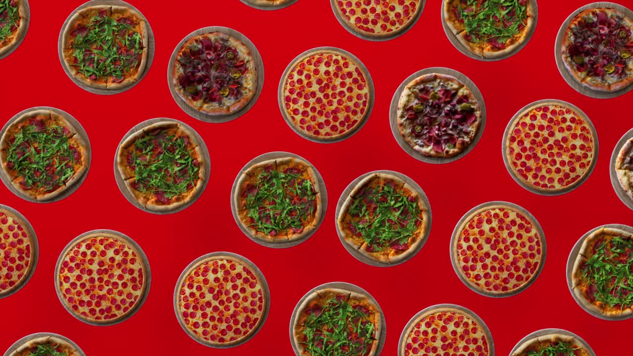 나무판 에 있는 여러 가지 피자