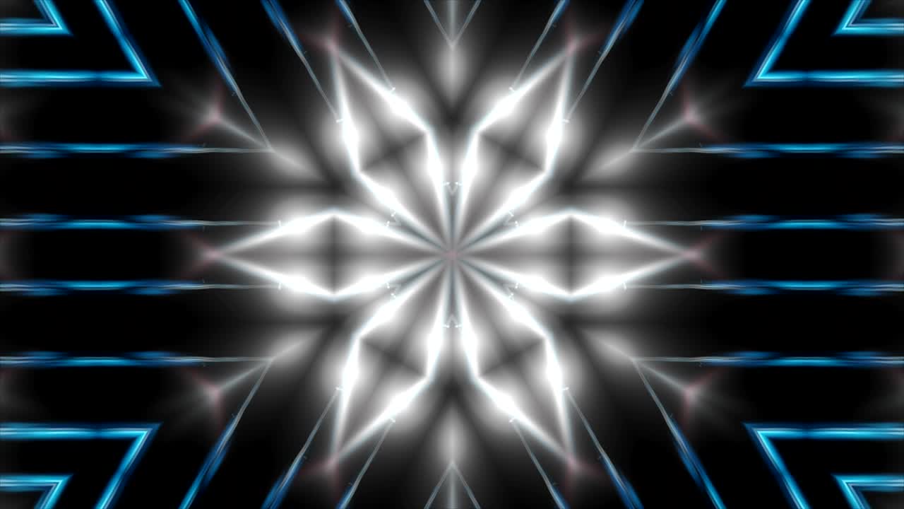 fondo abstracto con vj fractal plateado caleidoscópico. representación 3d telón de fondo digital