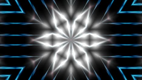 fondo abstracto con vj fractal plateado caleidoscópico. representación 3d telón de fondo digital