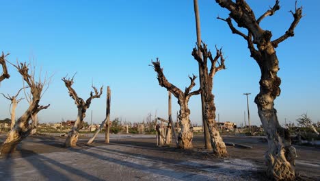 Unwirtliche-Umgebung-Nach-Historischer-Überschwemmung-In-Der-Villa-Epecuen,-Argentinien