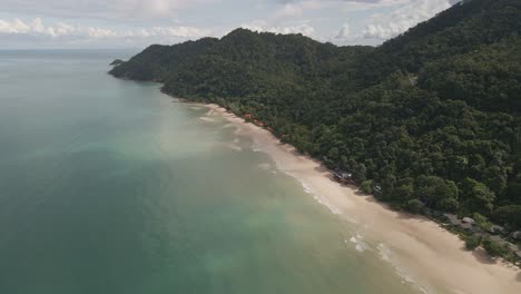 low-angle-aerial-drone-view-of-tropical-beach-on-Koh-Chang-Island-in-Thailand