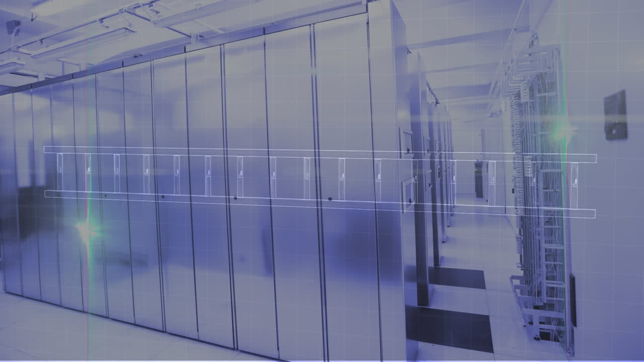 animación del hilado de cadenas de adn y procesamiento de datos a través de servidores informáticos