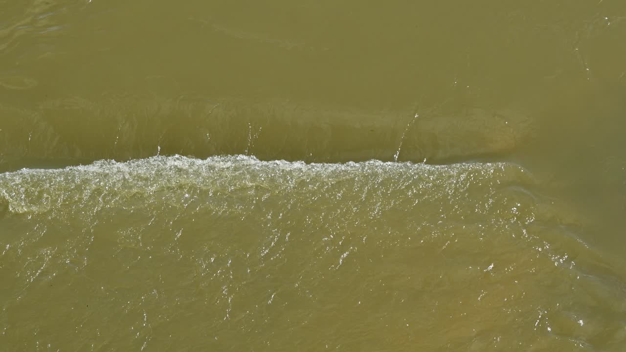 Top view of small cascade in Danube river