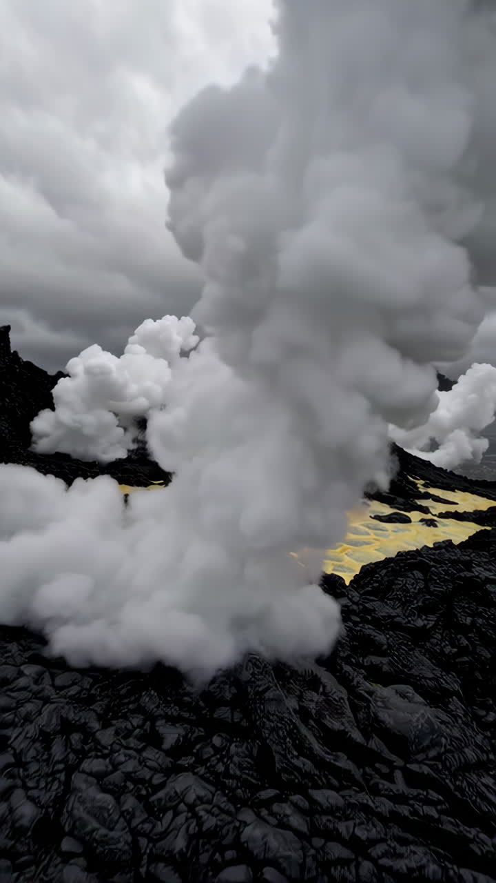 Volcanic Hot Springs Erupting Steam