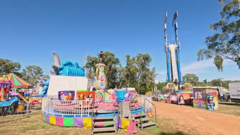 vibrant amusement rides and attractions in action