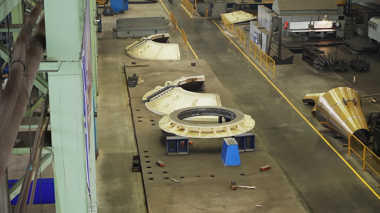 Industrial Manufacturing Facility with Workers