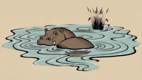 hippopotamus in a pond