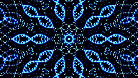 las líneas brillantes brillantes establecen un movimiento de onda azul, colorido, sobre un fondo negro