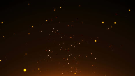 animación de puntos dorados flotando sobre un fondo negro