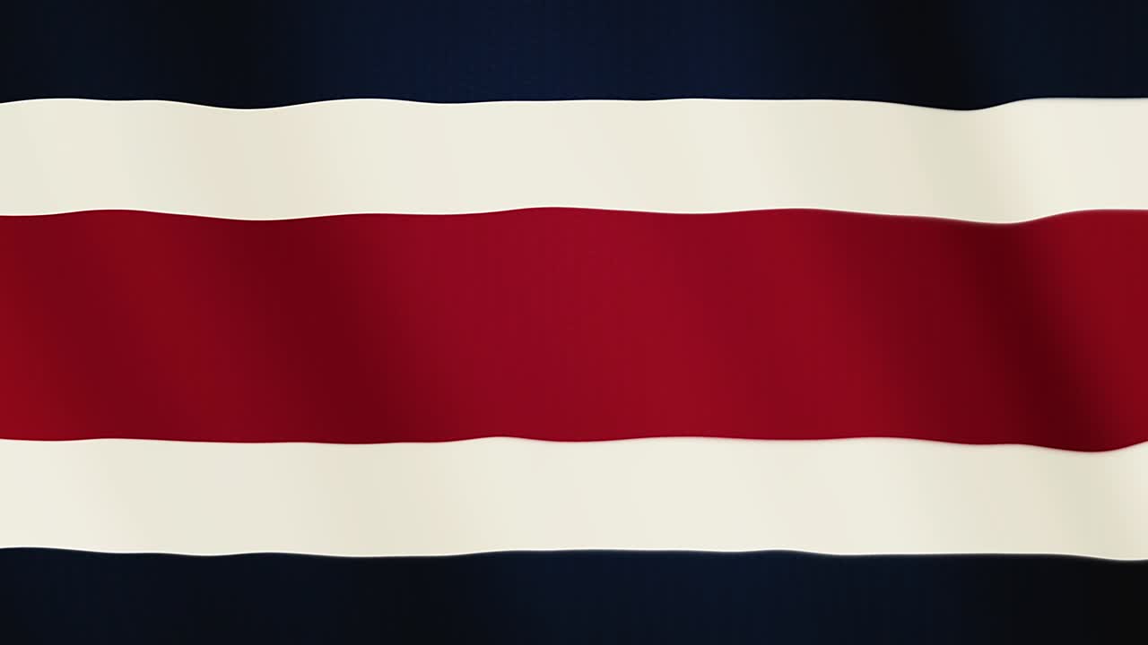 Costa Rica flag waving animation. Full Screen. Symbol of the country