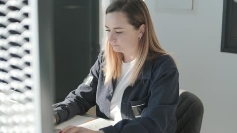 car service manager working at desk in office