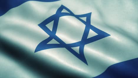 la bandera de israel ondeando en el viento. la bandera nacional de israel. el signo de israel animación de bucle sin costuras. 4k