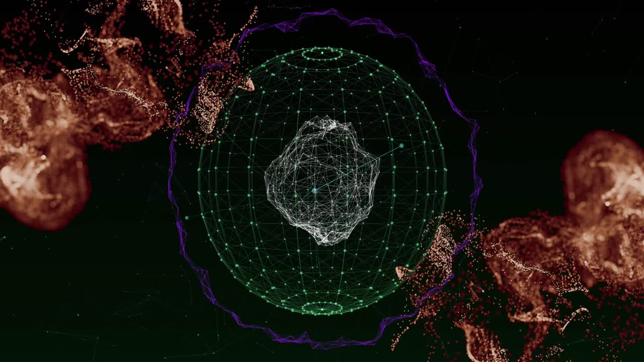 검은 바탕 위에서 움직이는 반 ⁇ 이는 불빛과 파도의 애니메이션