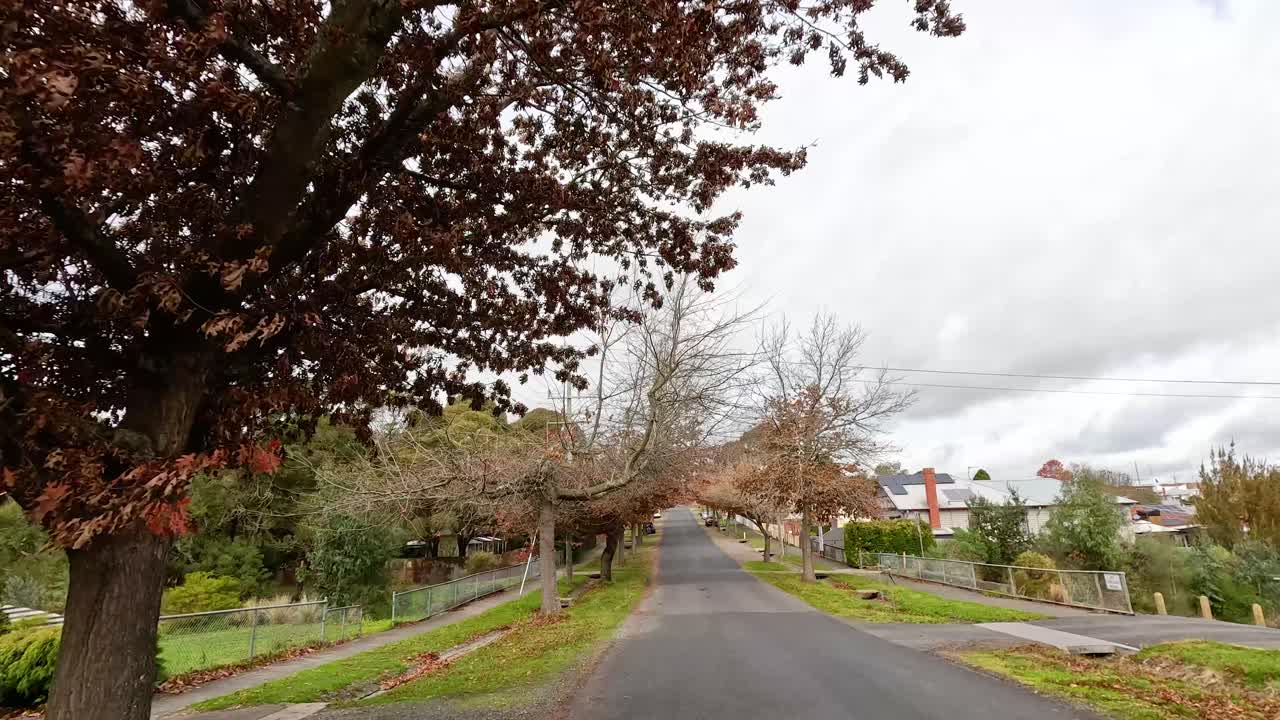 가을의 거리 장면