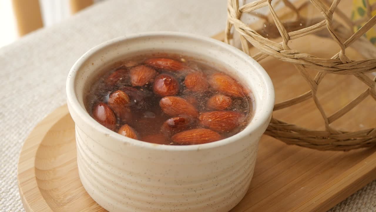 Bowl of Soaking Almonds