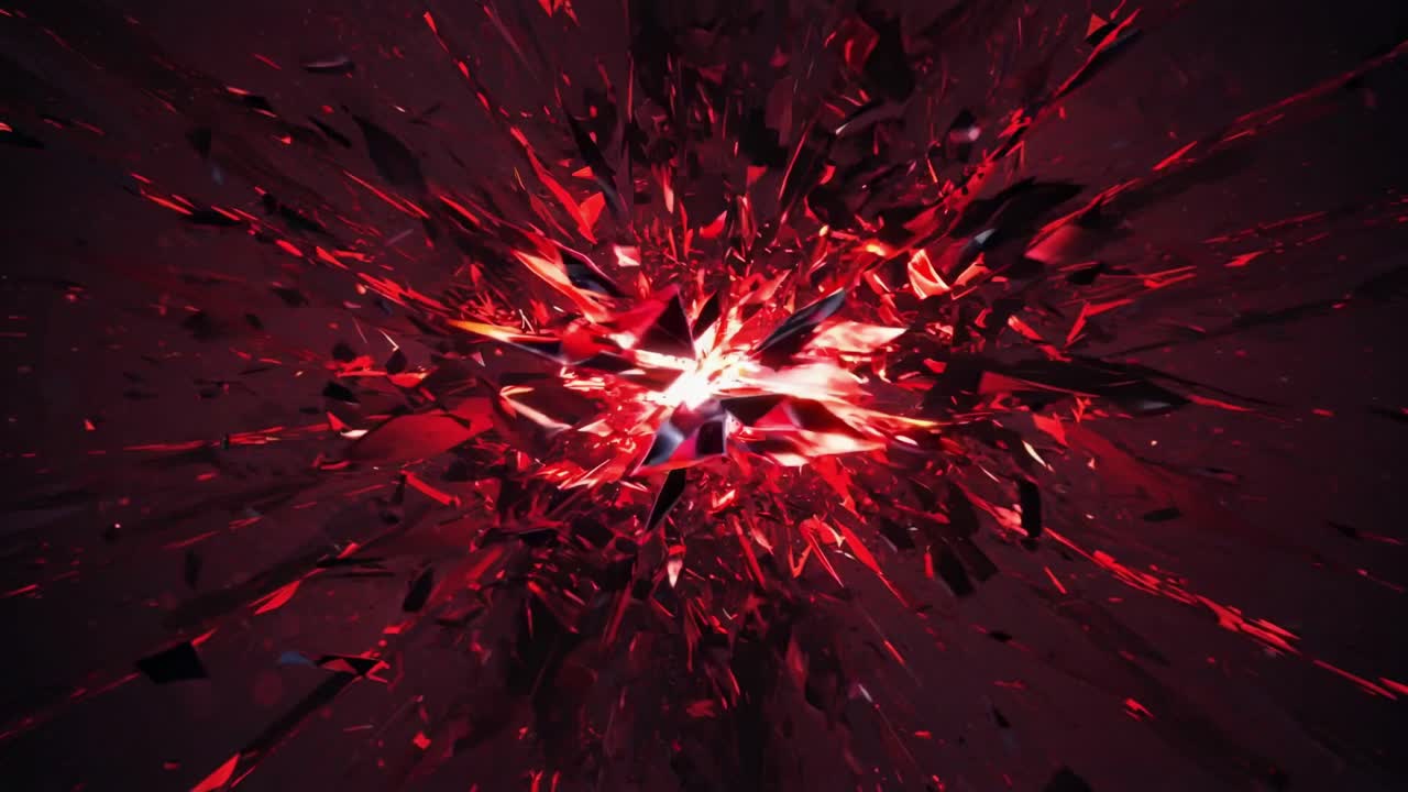 Exploring the dynamic patterns and vibrant colors created by a powerful energy explosion in an abstract setting with a focus on visual impact