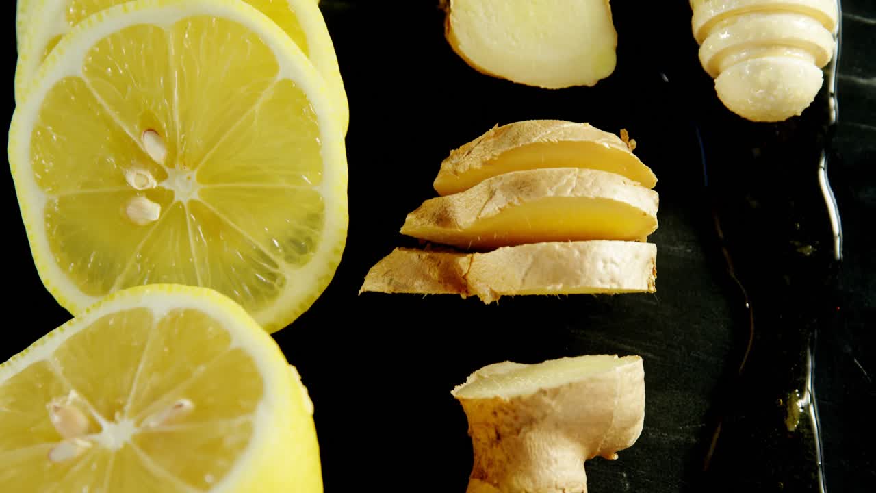 검은 바탕에 라임, 생강 및  ⁇  디퍼 4k