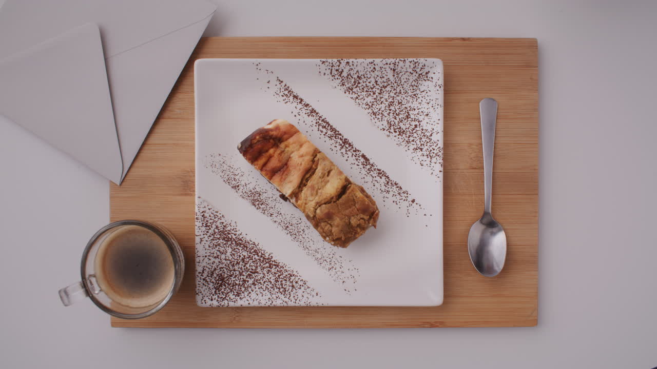 A Slice of Cheesecake with Coffee