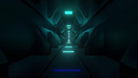 futuristic neon tunnel 3d render