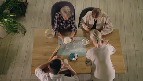 family baking together