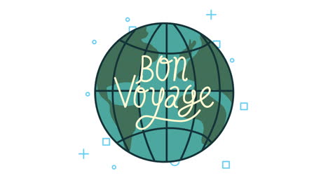 bon voyage lettering in earth planet