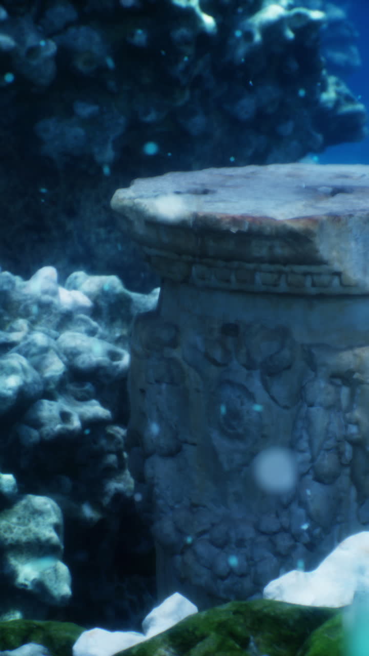 подводные руины с рыбой