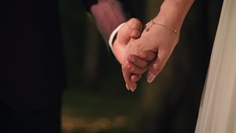 couple holding hands in the warm light of the sun, serene scene, close up slow motion