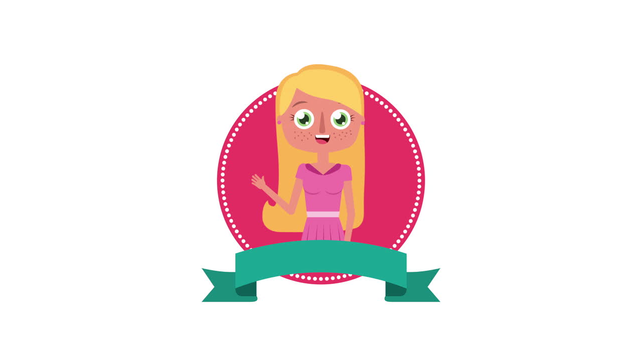 금발 여성과 함께 행복한 여성의 날 카드