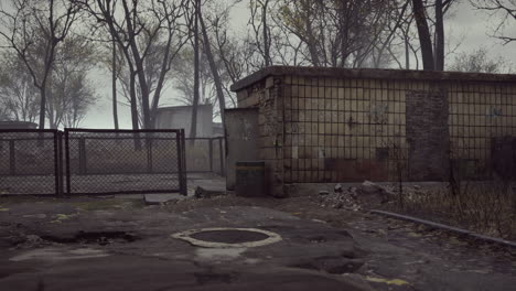 old abandoned garages in the forest