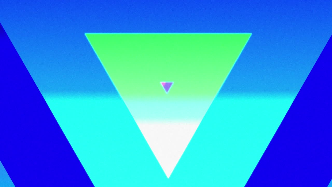 triángulos que se mueven sobre un fondo rosa y azul