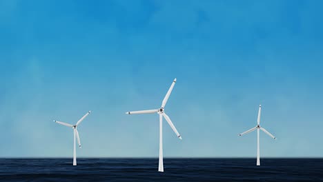 wind turbine farm windmill farm propellers rotating in wind loop animation background for clean