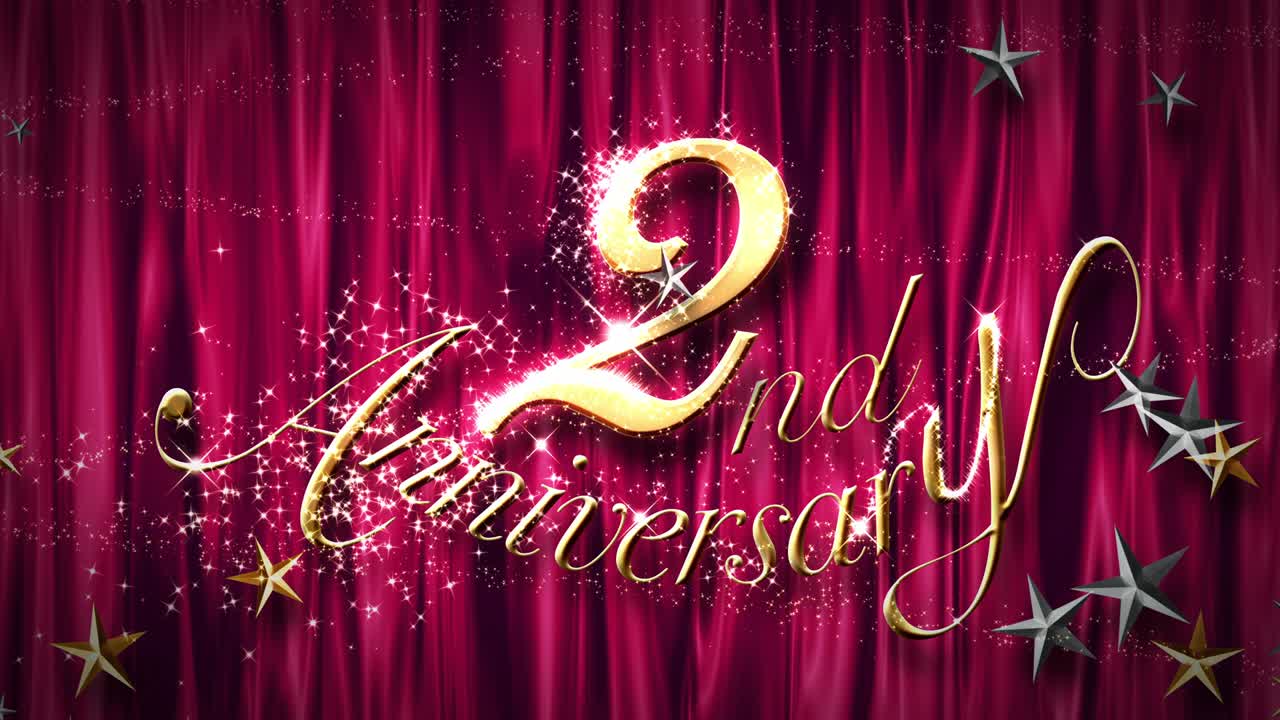прекрасный металлический текст "второй годовщины" [loop]