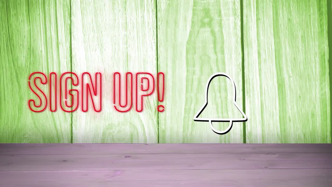 animación del icono de la campana parpadeante y el texto de registro