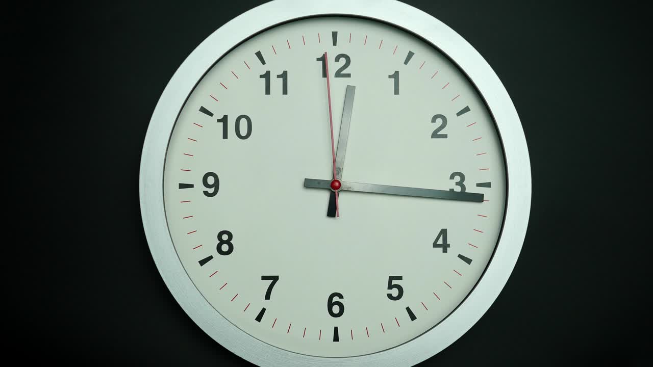 el reloj de pared blanco muestra la lentitud del tiempo.