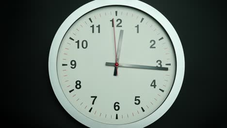 el reloj de pared blanco muestra la lentitud del tiempo.