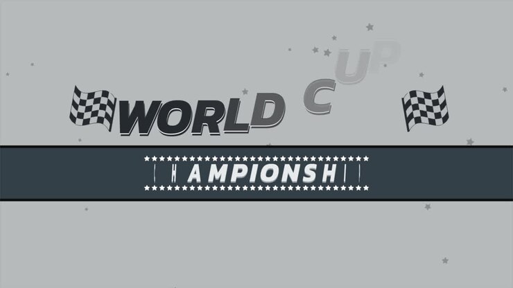World Cup Championship with flags and stars on white gradient
