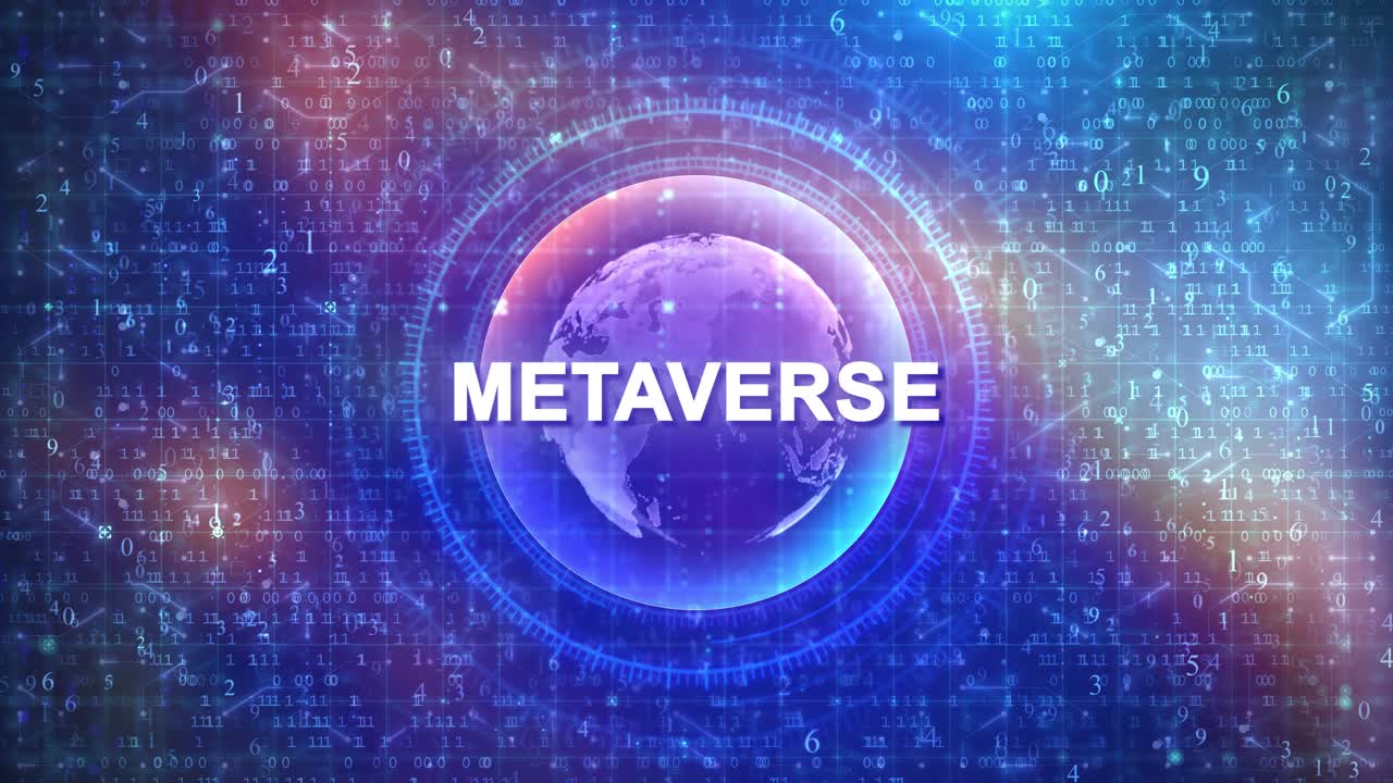 Metaverse Concept with Digital Earth and Binary Code Background