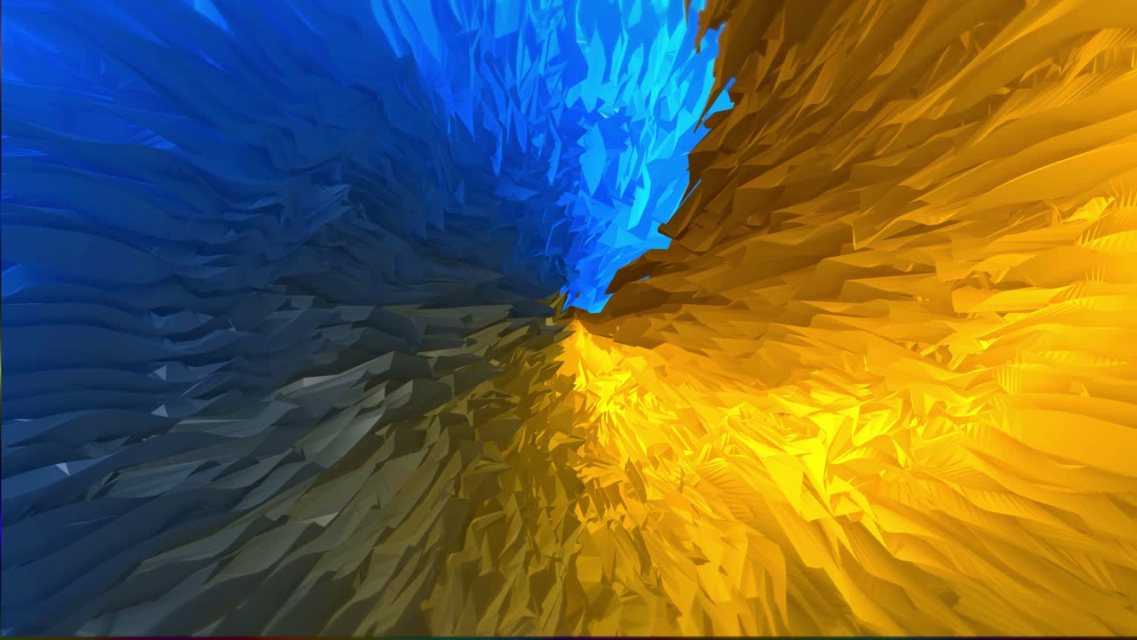 Vibrant Blue and Yellow Abstract Geometric Motion Background