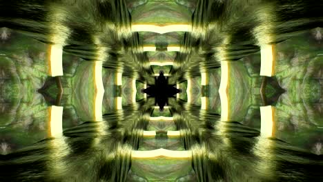 fondo decorativo de neón abstractamente adornado con bucles. caleidoscopio o mandala en 3d.