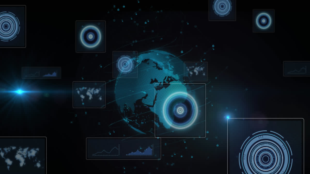 Animation of data processing over globe