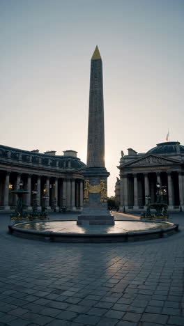 place de la concorde obelisk at sunrise