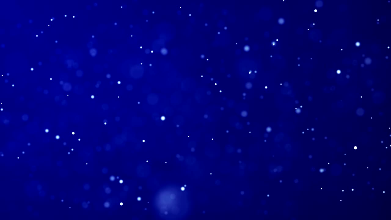 Loop di particelle 4K, sfondo blu senza soluzione di continuità